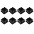 8 Pack 1.25" Square Plastic Tubing Plug Black Steel Fence Post End Caps by Deal US