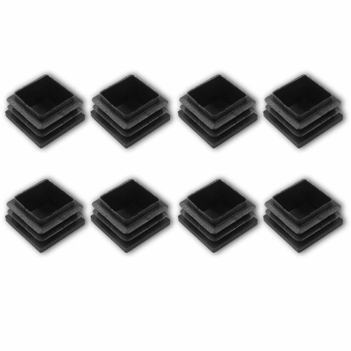 8 Pack 1.25" Square Plastic Tubing Plug Black Steel Fence Post End Caps by Deal US