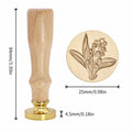 Tulip 3D Embossed Brass Wax Seal Round Wood Handle Vintage Flower Design by Deal US