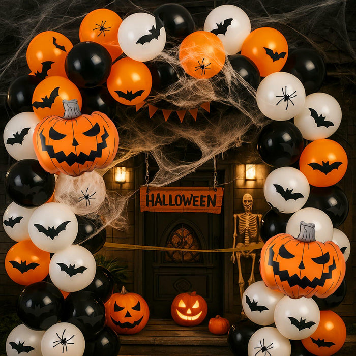 Arrowbash Halloween Balloon Garland Arch Kit Orange Black White 5-18 Inch by Deal US