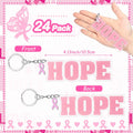 Nosiny 24 Pcs Pink Breast Cancer Awareness Acrylic Keychains 4.13x1.42in by Deal US