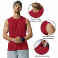 Haimont Men's UPF 50 Rash Guard Swim Tank Top Workout Muscle Tee Red Size M by Deal US