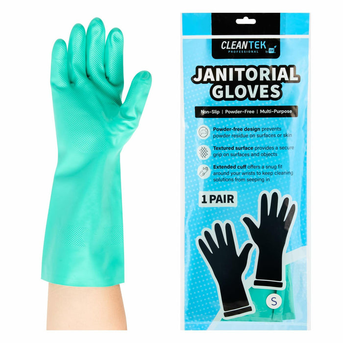 Clean Tek Professional 15 Mil Small Green Nitrile Gloves 1 Pair by Deal US