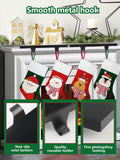 EBANKU Christmas Stocking Holders Set of 2 Gold Stainless Steel Mantle Hangers by Deal US