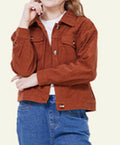 WULFUL Girl's Corduroy Button Down Jacket Brown Fall Outerwear Size 5-6Y by Deal US