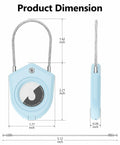 TUXON Airtag Holder Keychain with Wire Cable Blue 2 Pack Secure Lock Case by Deal US