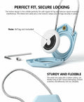 TUXON Airtag Holder Keychain with Wire Cable Blue 2 Pack Secure Lock Case by Deal US