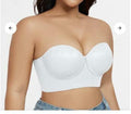 FallSweet Lace Strapless Underwire Bustier Bra Floral White Size 42D by Deal US