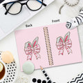 JRTW Coquette Chinoiserie Floral Bow Bunny Notebook Pink 5.5x8.3 Inch by Deal US