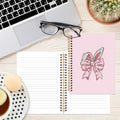 JRTW Coquette Chinoiserie Floral Bow Bunny Notebook Pink 5.5x8.3 Inch by Deal US