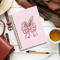 JRTW Coquette Chinoiserie Floral Bow Bunny Notebook Pink 5.5x8.3 Inch by Deal US