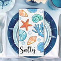 Croar Kitchen Dish Towels Set 2 Coastal Starfish Coral 18x26 in by Deal US