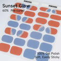 DUKASOU Semi Cured Gel Nail Strips 28 pcs Sunset Glow UV Nail Stickers by Deal US