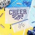 SOIDRAM 2 Pcs Cheer Makeup Bag Zipper Pouch Blue/Silver Plastic by Deal US