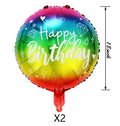 Yerdos HAPRTY 10pcs 18'' Round Rainbow Aluminum Foil Birthday Balloons by Deal US