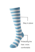 Cerebro Kids Knee High Athletic Cotton Socks Striped 3 Pairs Blue 6-10Y by Deal US