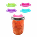 YOBNKU Fermentation Lids Silicone Airlock Caps Green 4 Pack Wide Mouth Jar by Deal US