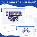 SOIDRAM 2 Pcs Cheer Makeup Bag Zipper Pouch Blue/Silver Plastic by Deal US