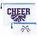 SOIDRAM 2 Pcs Cheer Makeup Bag Zipper Pouch Blue/Silver Plastic by Deal US