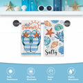 Croar Kitchen Dish Towels Set 2 Coastal Starfish Coral 18x26 in by Deal US