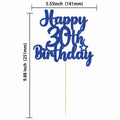 Gyufise Happy 30th Birthday Cake Topper Glitter Blue 1Pc by Deal US