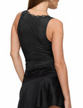 SAUNGKUAI Women's Sexy V Neck Sleeveless Lace Floral Top Bluenova Size S by Deal US