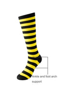 Cerebro Kids Knee High Athletic Cotton Socks Striped 3 Pairs Blue 6-10Y by Deal US