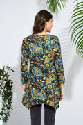 ENMAIN Plus Size Tunic Top Women 3/4 Sleeve V Neck Paisley Flare Size XX-Large by Deal US