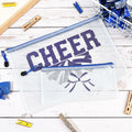 SOIDRAM 2 Pcs Cheer Makeup Bag Zipper Pouch Blue/Silver Plastic by Deal US