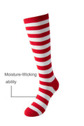 Cerebro Kids Knee High Athletic Cotton Socks Striped 3 Pairs Blue 6-10Y by Deal US