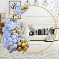 HEOMU Round Backdrop Balloon Arch Stand 7.3FT Gold Metal Art Deco by Deal US