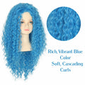 Miss U Hair Girls Long Curly Blue Wig Child Size by Deal US