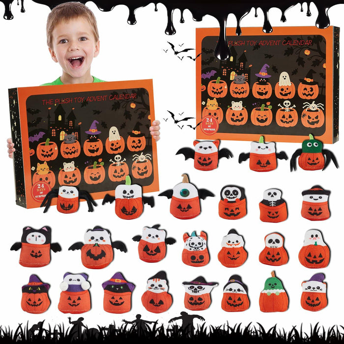 BBLYBD Plush Christmas Advent Calendar 2025 with 24 Pumpkin Plushies Halloween by Deal US