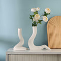 T9TDCS White Ceramic Vase Set of 2 Modern Nordic Boho Home Decor by Deal US