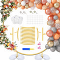 HEOMU Round Backdrop Balloon Arch Stand 7.3FT Gold Metal Art Deco by Deal US