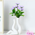 T9TDCS White Ceramic Vase Set of 2 Modern Nordic Boho Home Decor by Deal US
