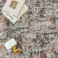 PureCozy 3x5 Taupe Vintage Floral Washable Low Pile Area Rug Classic by Deal US