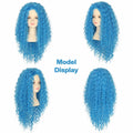 Miss U Hair Girls Long Curly Blue Wig Child Size by Deal US