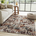 PureCozy 3x5 Taupe Vintage Floral Washable Low Pile Area Rug Classic by Deal US
