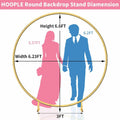 HEOMU Round Backdrop Balloon Arch Stand 7.3FT Gold Metal Art Deco by Deal US