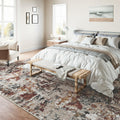 PureCozy 3x5 Taupe Vintage Floral Washable Low Pile Area Rug Classic by Deal US