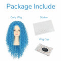 Miss U Hair Girls Long Curly Blue Wig Child Size by Deal US