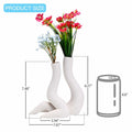 T9TDCS White Ceramic Vase Set of 2 Modern Nordic Boho Home Decor by Deal US
