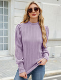 JUSTFASHIONNOW Womens Ribbed Knit Puff Sleeve Sweater Purple Size XL by Deal US