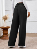 BTFBM Women's High Waisted Stretchy Palazzo Pants Black Size XX-Large by Deal US