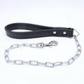 haoyueer Leather Spiked Studded Dog Collar & Chain Leash Set XL Black by Deal US