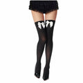 YIGETA Knee High Socks Bow Hold-ups Snag-Resistant Black White by Deal US
