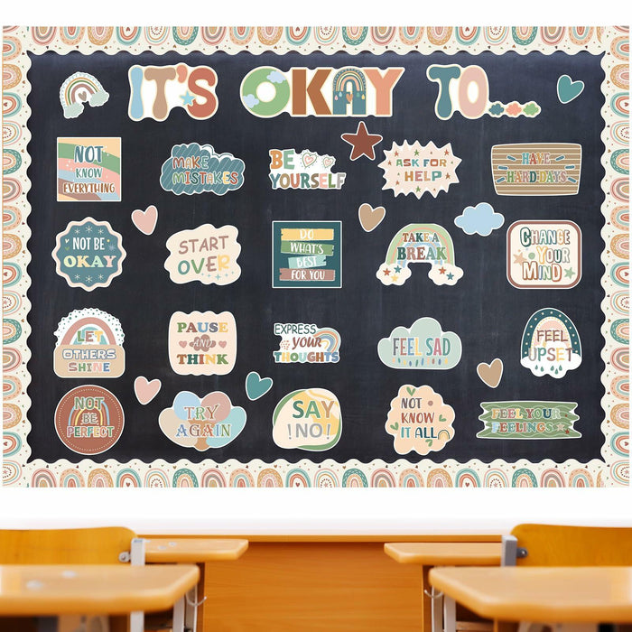 Weekgrat 65 Pc Affirmation Station Motivational Bulletin Board Set Groovy Style by Deal US