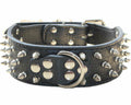 haoyueer Leather Spiked Studded Dog Collar & Chain Leash Set XL Black by Deal US