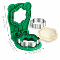 2Pcs Sandwich Cutter and Sealer Flower Shape Stainless Steel Green Red by Deal US